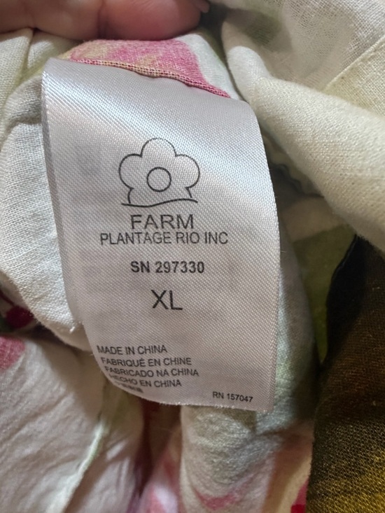 Farm Rio Spring Forest Fil Coupé Mini Dress Sz XL Linen Blend Floral EUC - Picture 5 of 8